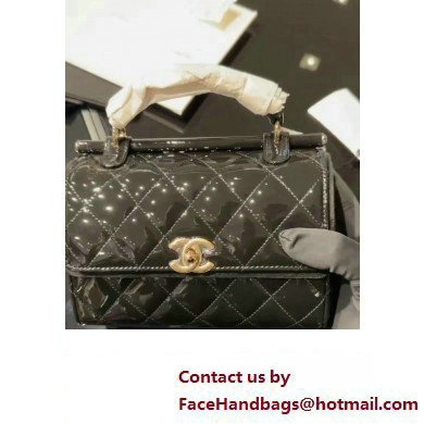 Chanel Patent Calfskin  &  Gold-Tone Metal Small box bag AS4511 Black 2023